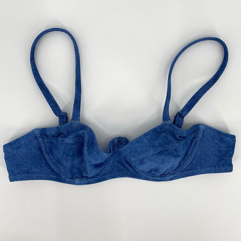 NWOT Aerie‎ Unlined Underwire Bikini Top Swimwear Women 36A Blue